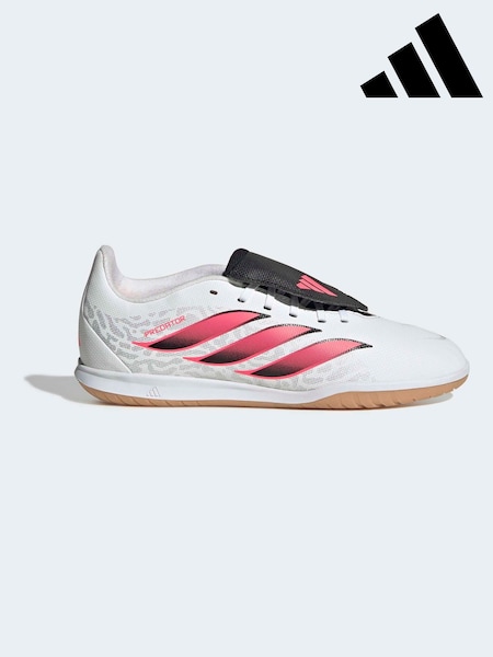 White - Adidas Predator Club Fold-over Tongue Sala Indoor Football Boots