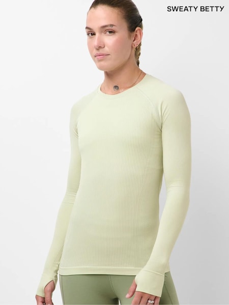 Zaļš - Sweaty Betty bezšuvju teksturēta garpiedurkņu topiņa