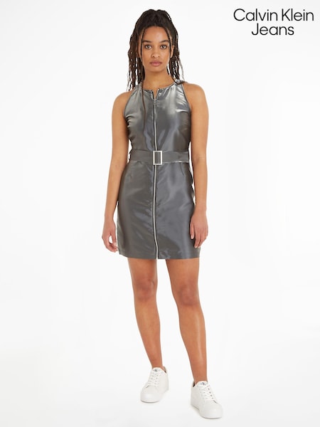 Calvin Klein Jeans Silver Liquid Metal Mini Dress (316297) | €66