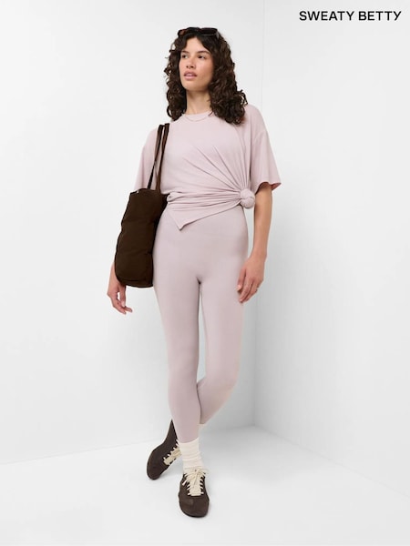 Lilla - Sweaty Betty sømløse teksturerte 7/8 -leggings