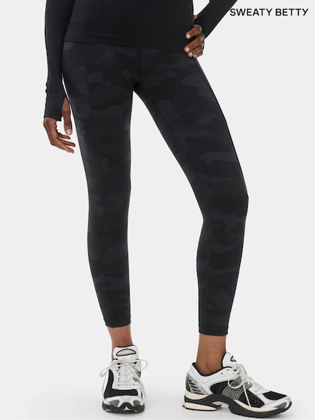 Black Camo - Sweaty Betty Power 7/8 Piping Workout Leggings