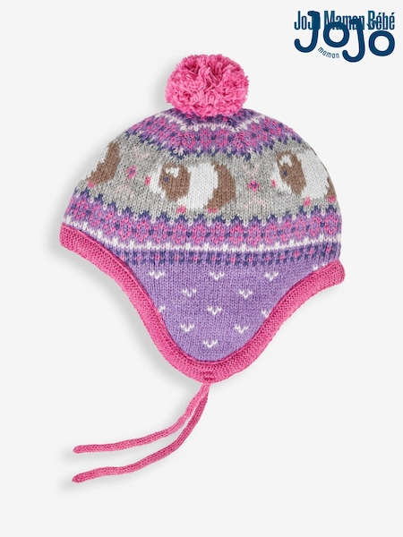JoJo Maman Bébé Pink Guinea Pig Fair Isle Pattern Hat (316702) | €26