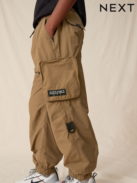Tan Brown Lined Parachute Cargo Trousers (3-16yrs) (316890) | €20 - €25