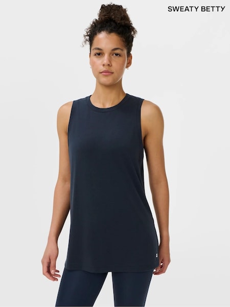 ブルー - Sweaty Betty Soft Flow Studio ロングライン タンクトップ