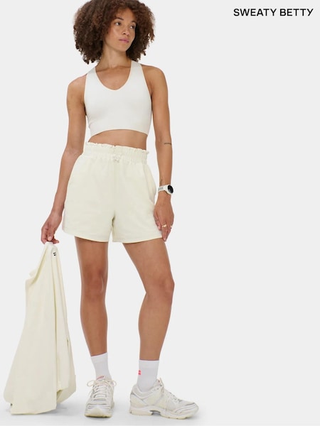 Weiß - Sweaty Betty Seersucker-Textur Shorts