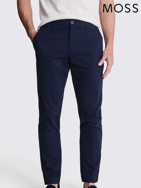 MOSS Blue Tailored Chino Trousers (317843) | kr779 - kr857