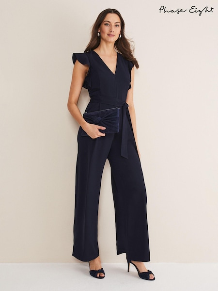 Phase Eight Blue Kallie Frill Jumpsuit (318001) | ₪699