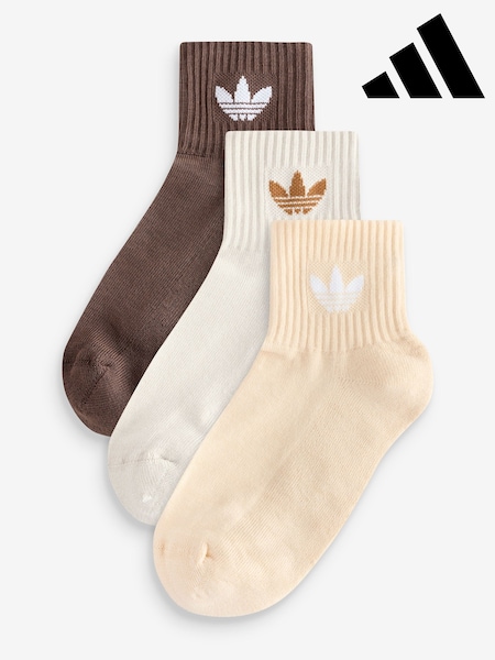 adidas Brown Mid Ankle Socks 3 Pack (318129) | €25