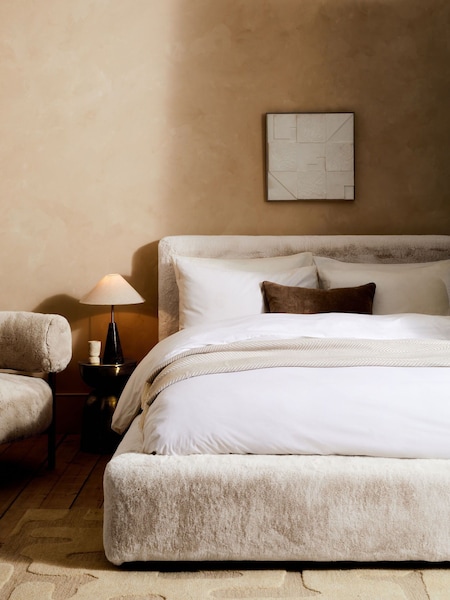 Oslo Faux Fur Oyster Houghton Upholstered Bed Frame (318338) | €410 - €465