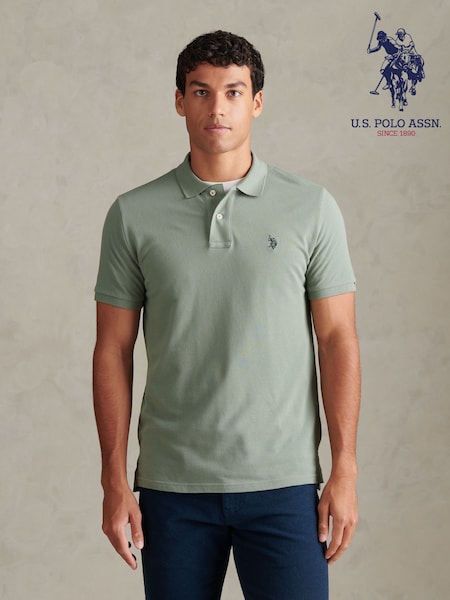 Olive Green - Regular U.s. Polo Assn Double Horsemen Polo Shirt