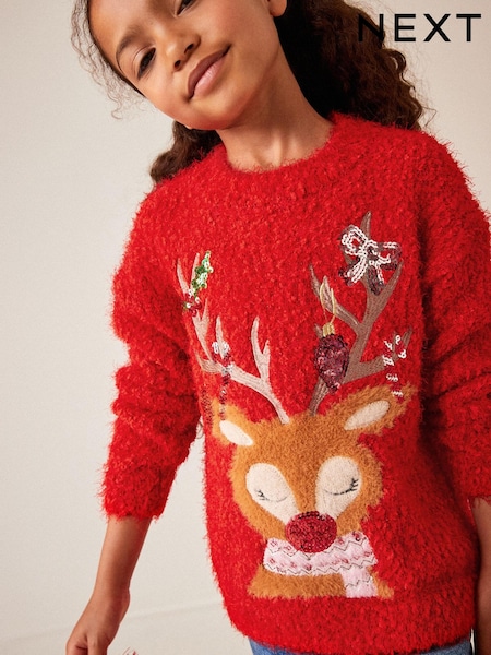 Red Reindeer Christmas Jumper (3-16yrs) (318511) | €6 - €7