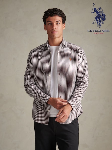 Brown - Regular U.s. Polo Assn. Gingham Shirt