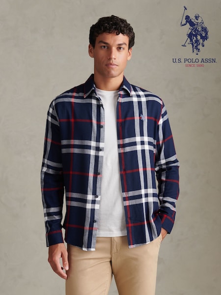 Blue - Regular U.s. Polo Assn. Traditional Check Shirt