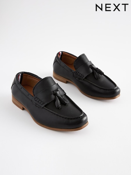 Black Tassel Standard Fit (F) Smart Tassel Detail Loafers (318743) | €33 - €41