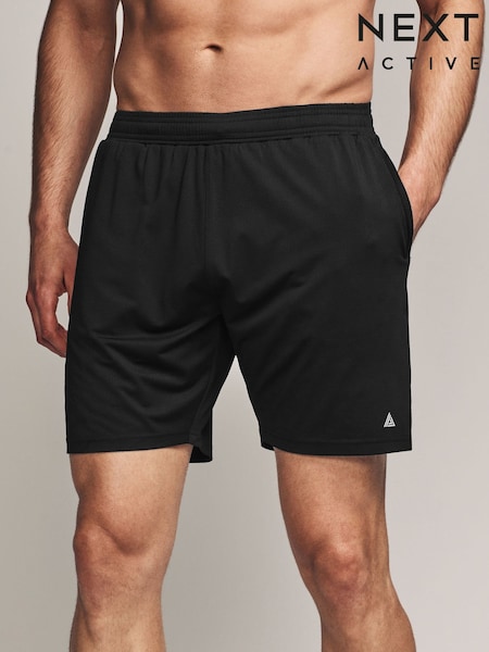 Black Textured Active Gym Shorts (319412) | AED61