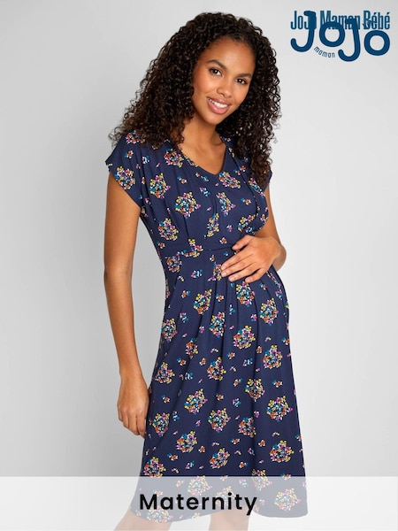 Laivasto Sininen Kukallinen  - JoJo Maman Bébé Maternity & Nursing Tunic Dress (319514) | €68