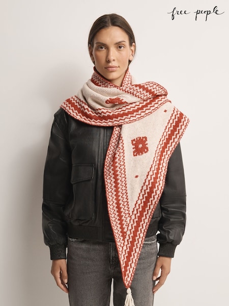 Червоний/Кремовий - Free People Winter Days Blanket Scarf