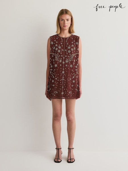 Brown - Free People Brighter Days Mini Dress