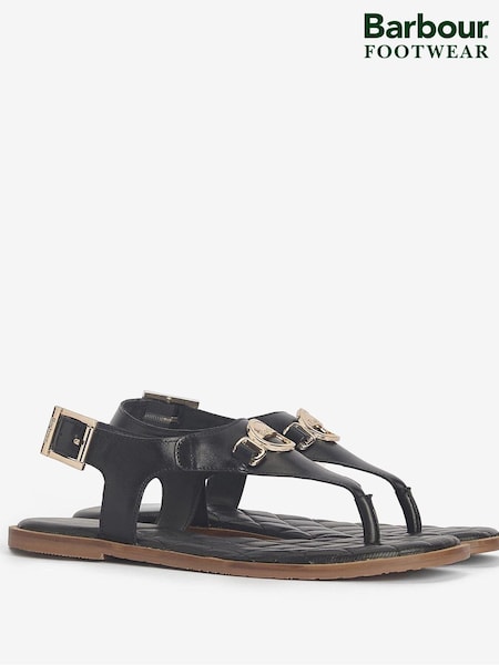 Barbour® Black Vivienne Leather Sandals (319736) | €54