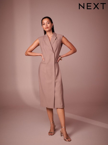 Бежево-коричневый - Mini Sleeveless Blazer Dress (320138) | €19