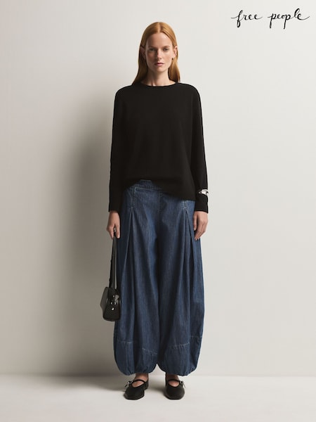 블루 - Free People Moonflower Balloon Jeans