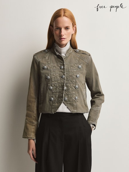 Green - Free People Ryland Band Jacket