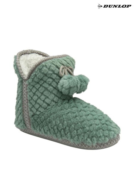 Dunlop Green Ladies Waffle Bootee Slippers (320509) | €31