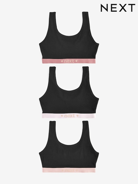 črna - Sparkle Elastic Scoop Crop Top 3 Pack (5-16yrs) (320533) | € 7 - € 10