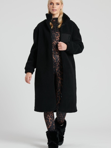 South Beach Black Borg Midi Coat with Contrast Zip (320557) | €44