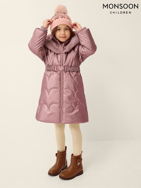 Rosa - Monsoon Metallic Med belte Puffer Coat