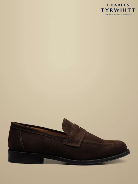 Brown - Regular Charles Tyrwhitt Suede Penny Loafers