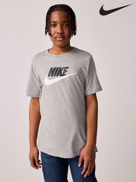 Nike Grey Marl HBR Logo 100% Cotton T-Shirt (320732) | €28