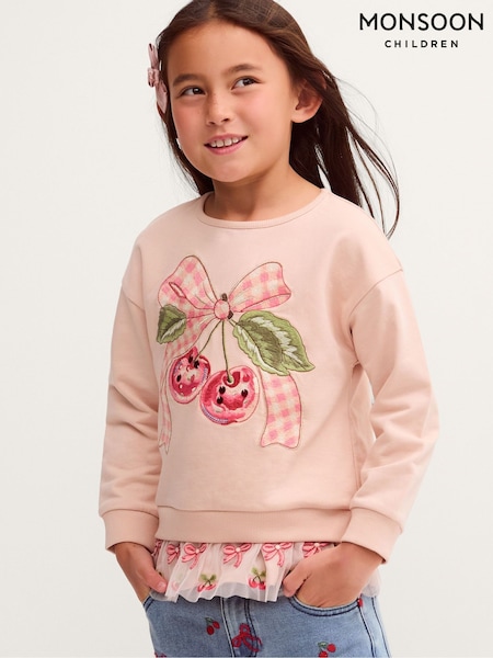 Pink - Monsoon Mon Cheri Peplum Sweatshirt