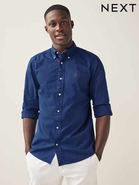 Cobalt Blue Slim Fit Long Sleeve Oxford 100% Cotton Shirt (321102) | €14