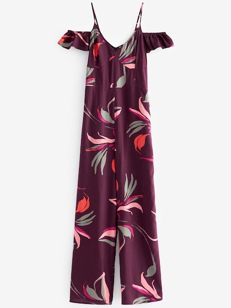 Purple Floral Off Shoulder Jumpsuit (321771) | €22.50