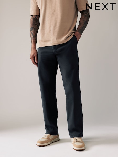 Bleu marine - Coupe ample - Stretch Chinos Trousers (322159) | € 21