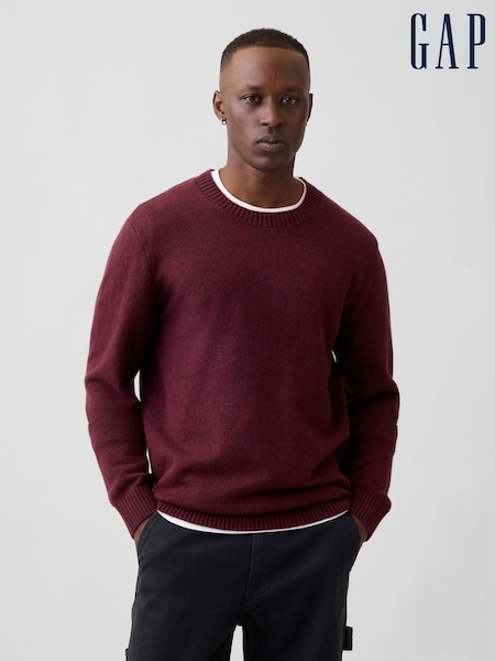 Burgundy Red - Regular Gap Cashsoft Crew Neck Jumper