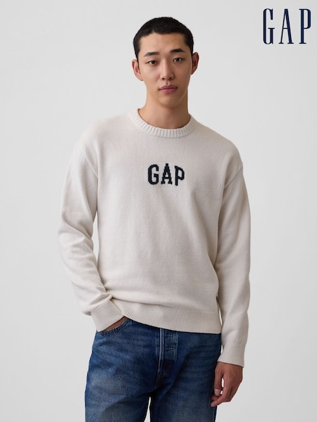 Κρεμ - Regular Gap Cashsoft Relaxed Logo Jumper