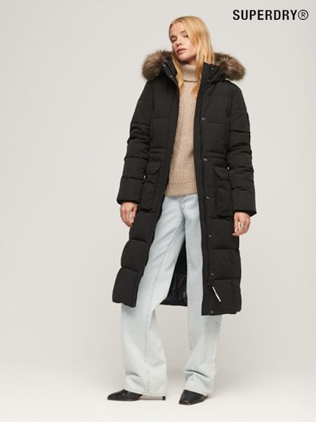 Superdry Black Everest Longline Puffer Coat (322448) | €102