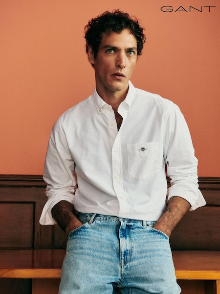 GANT White Regular Fit Classic Oxford Logo 100% Cotton Shirt (322801) | €58