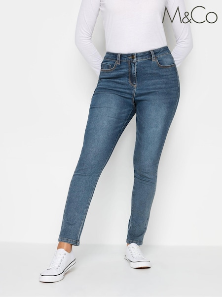 M&Co Blue Mid Wash Skinny Jeans (322886) | $51