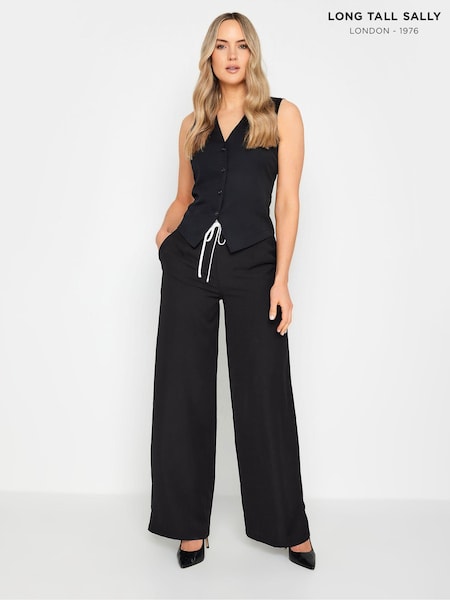 Long Tall Sally Black Contrast Waistband Wide Leg Trousers (323293) | 2,343 UAH