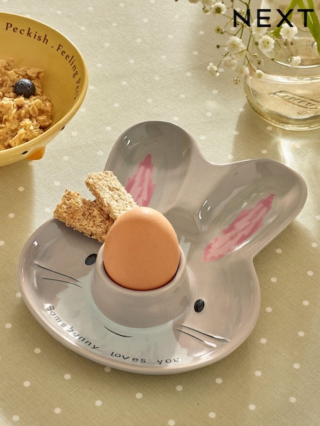 Grey Bunny Egg Holder Plate (323547) | $13