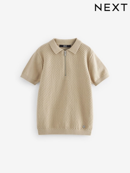 Nevtralno - 100% Cotton Short Sleeved Bubble Texture Polo Shirt (3-16yrs) (323699) | € 10 - € 14