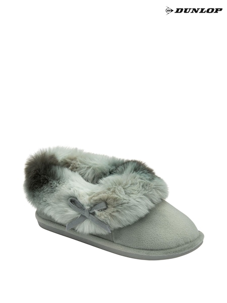 Dunlop Grey Ladies Faux Fur Full Slippers (323769) | R$ 195