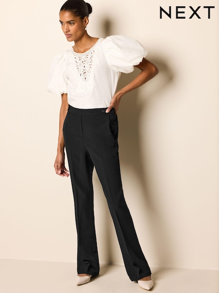 Black Tailored Elastic Back Bootcut Leg Trousers (324260) | €13