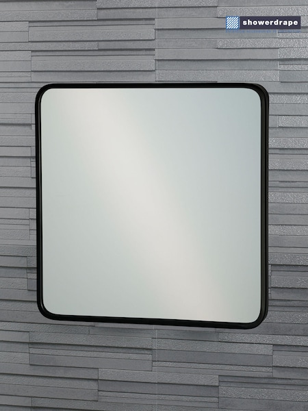 Showerdrape Black Shoreditch Square Metal Framed Bathroom Mirror (324380) | $99