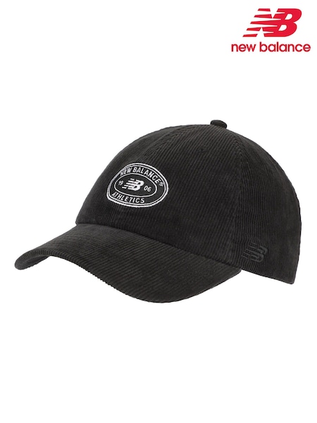 Negro - Regular New Balance 6 Panel Athletics Corduroy Hat