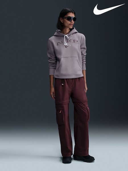 Lila Violetti - Nike Phoenix Fleece Standard Pullover Varsity Logo Hoodie (324893) | €71