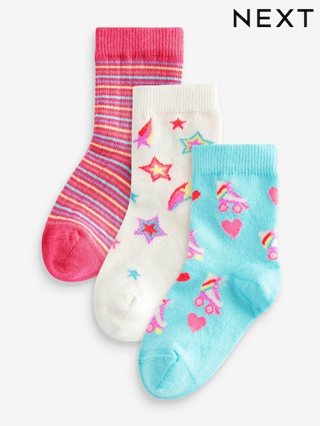 Modra/kremna - 3 Pack Cotton Rich Bright Ankle Socks (324979) | € 4 - € 6